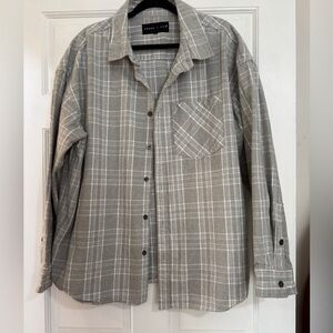 EDGAR & DAVE Men's Gray Plaid Button-Up Shirt